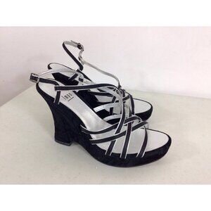 Impo Velvet Platform Wedge Heels Sandals Womens 8.5